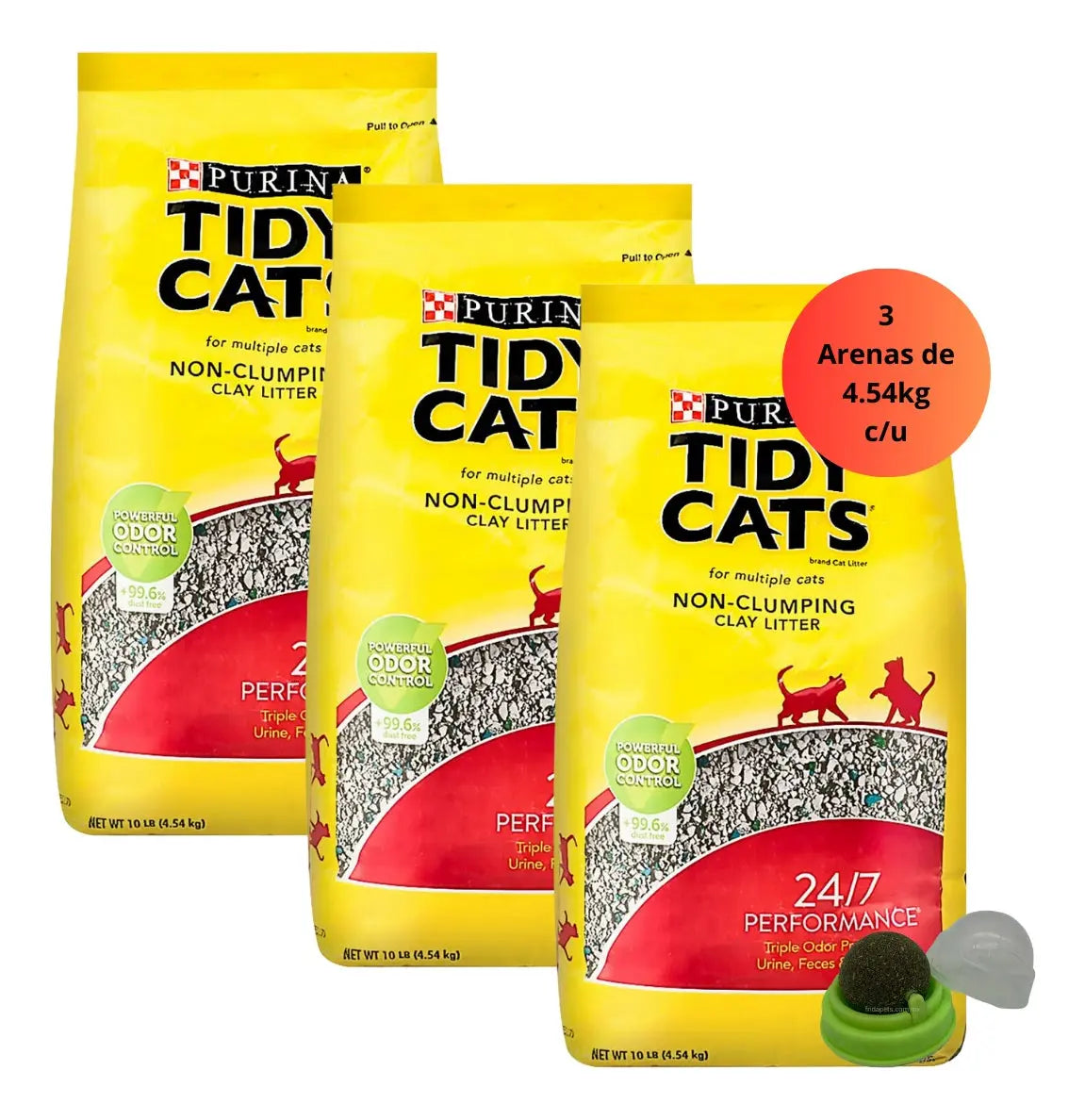 Combo De 3 Arenas Para Gato Tidy Cats 4.45kg C/u + Regalo Tidy Cats