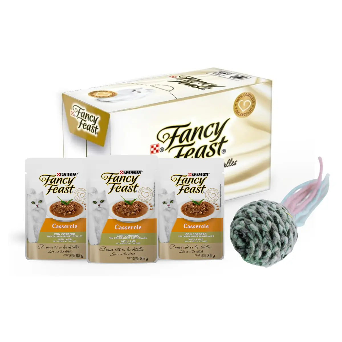 Fancy Feast Casserole de Cordero para Gato Adulto | Pack 20 Sobres Gourmet y Nutritivos Purina